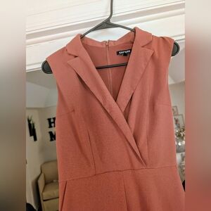 Express Sleeveless Rust Jumpsuit